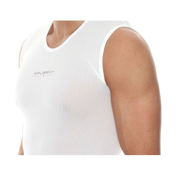Brubeck Koszulka męska base layer bez rękawów biała r. XXL (SL10100)