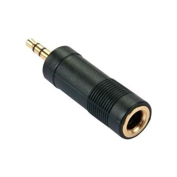 Adapter AV Lindy Jack 3.5mm - Jack 6.3mm czarny (35621)