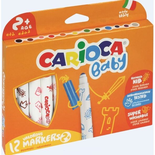 Carioca Flamastry Maxi Baby, 12 kolorów (134326)