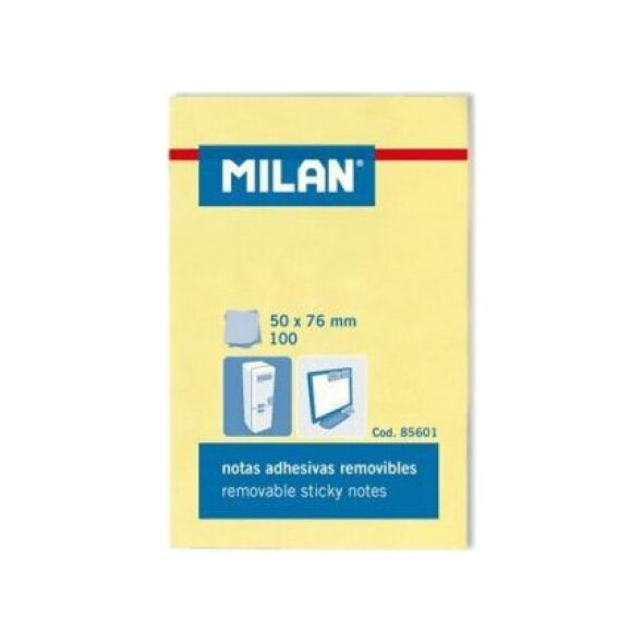 Milan Karteczki samoprzylepne 50x75, 100 sztuk
