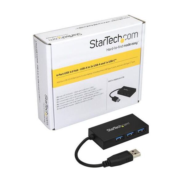 HUB USB StarTech 1x USB-C  + 3x USB-A 3.0 (HB30A3A1CFB)