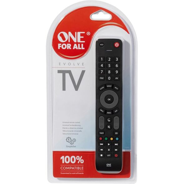 Pilot RTV One For All uniwersalny do wszystkich telewizorów szybkie ustawianie (URC7115)