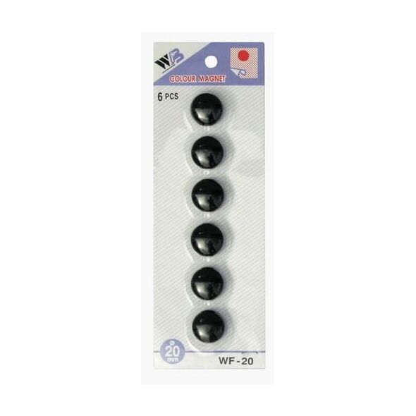 Argo Magnesy 20mm, 6 sztuk, czarny (607071)