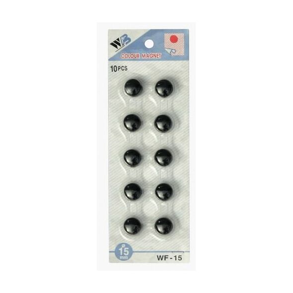 Argo magnesy do tablicy 15mm, 10 sztuk czarny (607061)