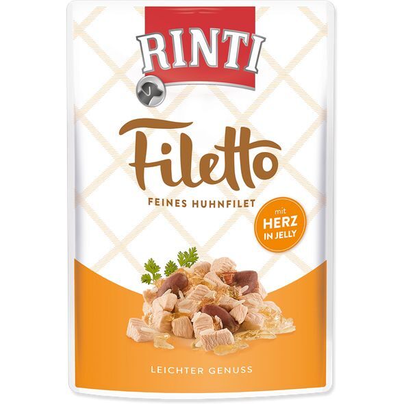 Rinti Rinti Filet 100g Saszetka Kura Serca Drobiowe