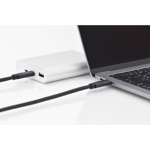Kabel USB Digitus USB-C - USB-C 1 m Czarny (AK-300139-010-S)