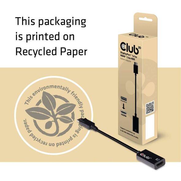 Kabel Club 3D DisplayPort - HDMI 0.2m czarny (CAC-1080)