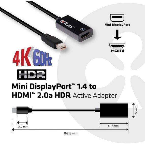 Adapter AV Club 3D DisplayPort Mini - HDMI czarny (CAC-1180)