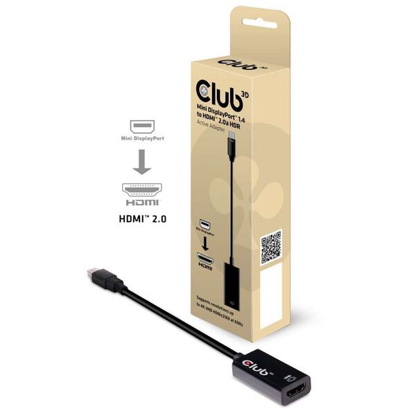 Adapter AV Club 3D DisplayPort Mini - HDMI czarny (CAC-1180)