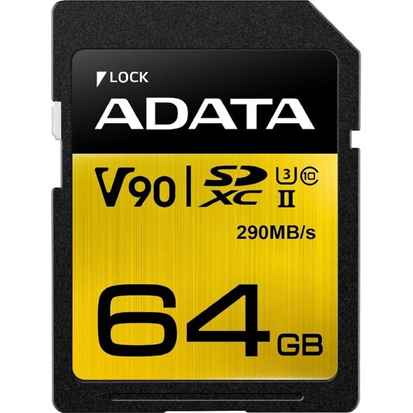 Karta ADATA Premier One SDXC 64 GB Class 10 UHS-II/U3 V90 (ASDX64GUII3CL10-C)