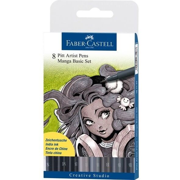Faber-Castell Zestaw pisaków Pitt Artist Brush Manga, 8szt. (167107 FC)