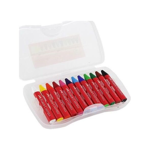 Faber-Castell KREDKI ŚWIECOWE JUMBO 12 KOL. KASETKA PLASTIKOWA FABER-CASTELL - 120011 FC