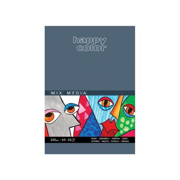 Happy Color Blok do malowania A5 25k biały