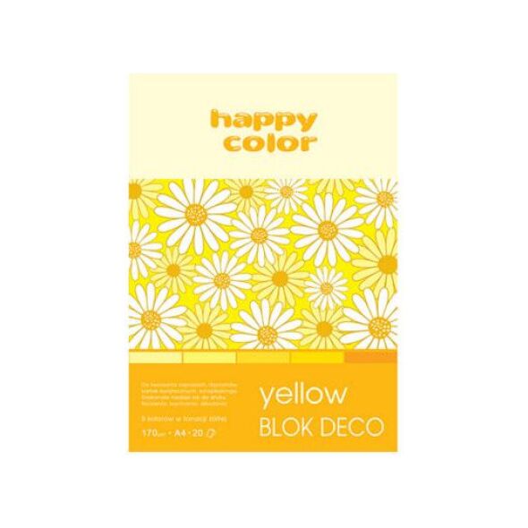Happy Color Blok techniczny A4 20k żółty