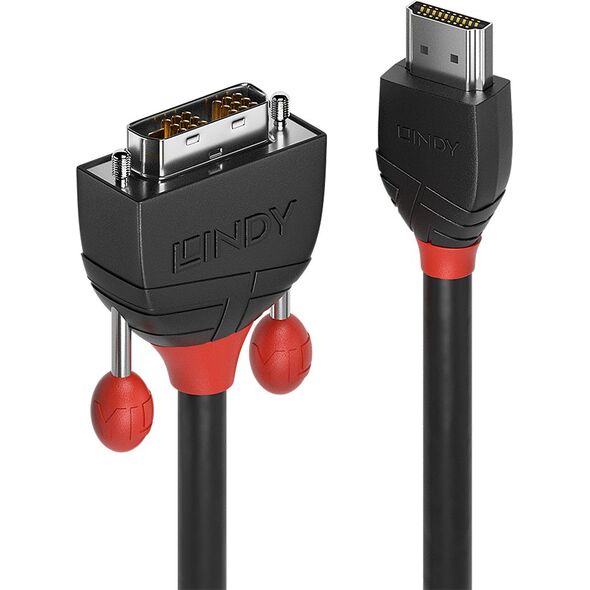 Kabel Lindy HDMI - DVI-D 0.5m czarny (36270)