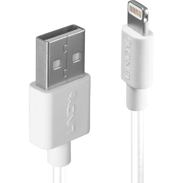 Kabel USB Lindy USB-A - Lightning 0.5 m Biały (31325)