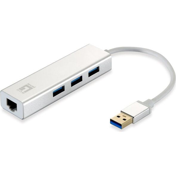 HUB USB LevelOne 1x RJ-45  + 3x USB-A 3.0 (USB-0503)