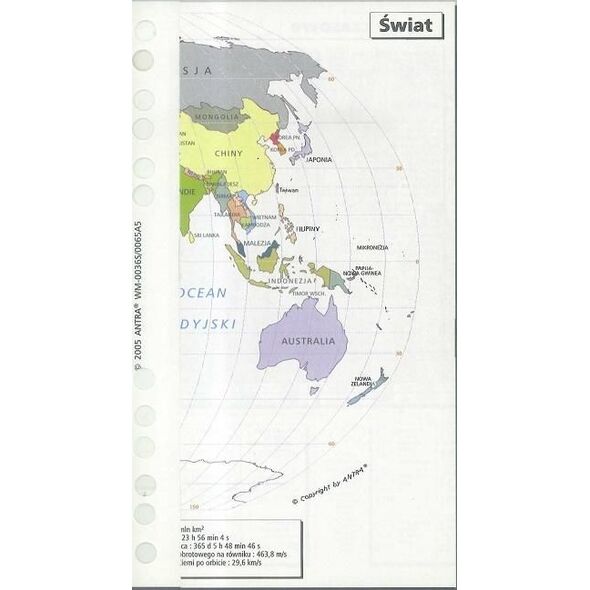Antra Wkład do organizera A5 mapa świata (270068)
