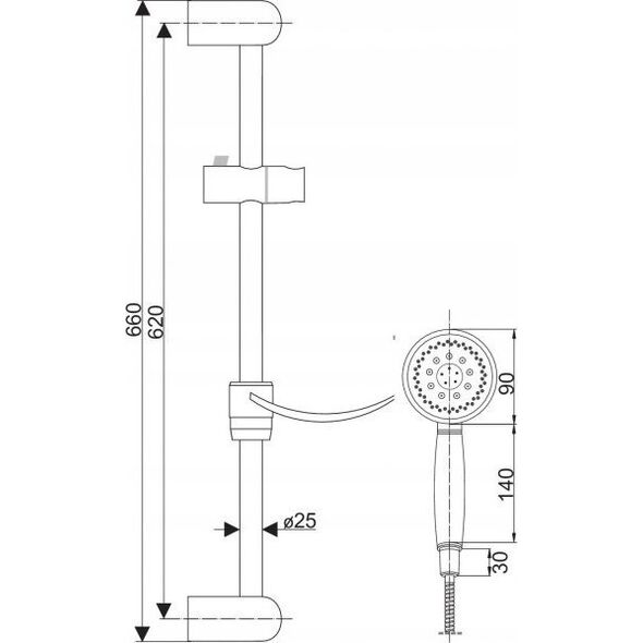 Zestaw prysznicowy Invena KOMPLET NATRYSKOWY SIROS 3-FUNKC. - AU-80-001-M