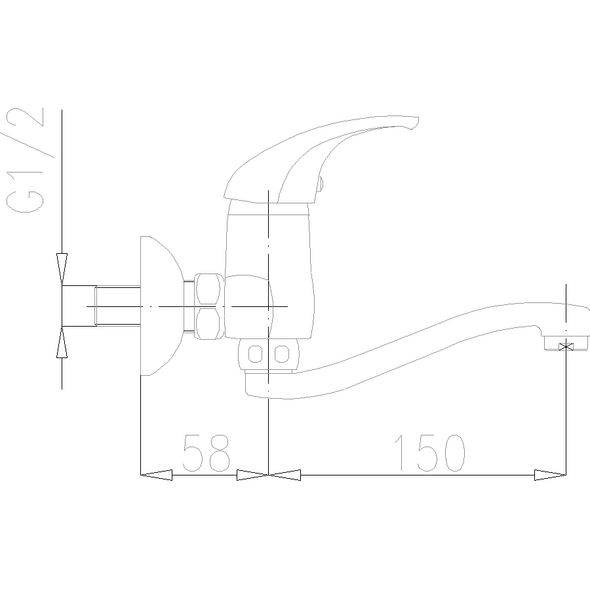 Bateria umywalkowa KFA Baryt ścienna chrom (550-810-00)