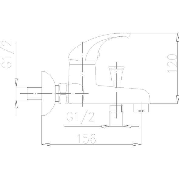 Bateria wannowa KFA Baryt ścienne chrom (554-010-00)