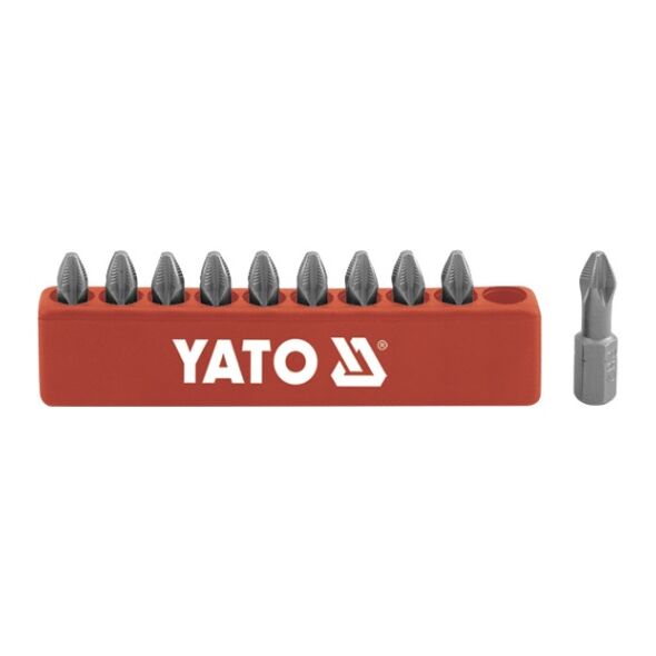 Yato Końcówki wkrętakowe krzyżowe Ph2x25mm S2 1/4 10szt. YT-0475