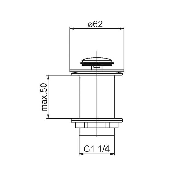 KFA Korek automatyczny klik-klak 5/4" mały chrom (660-354-00)