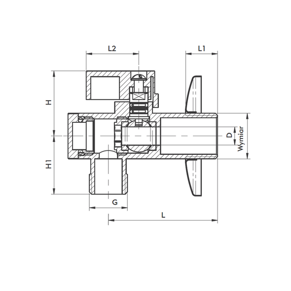 KFA Zawór kątowy z ﬁltrem 1/2"x3/4"  (707-010-20)