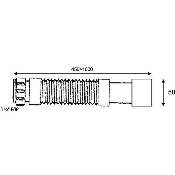 Syfon McAlpine Złączka montażowa harmonijkowa 3/2" 1000mm (FLX-HC27)