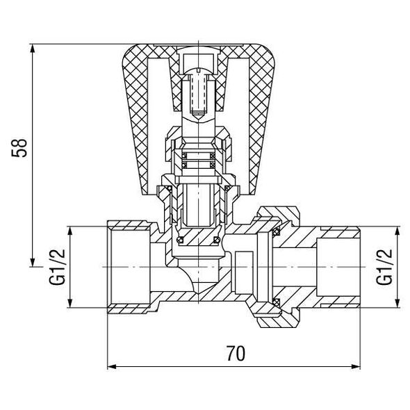 Ferro Zawór grzejnikowy prosty 1/2" ZG2Y