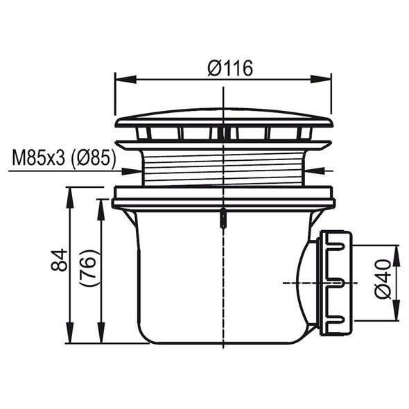 Syfon Ravak Syfon brodzikowy Standard z pokrywą 90mm chrom (X01314)
