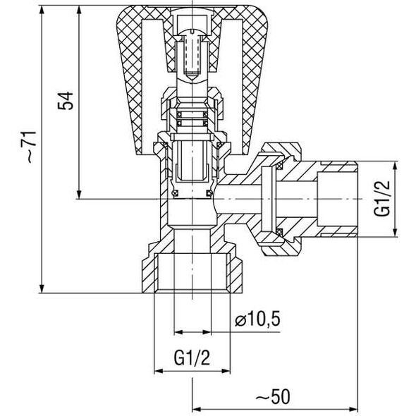 Ferro Zawór grzejnikowy kątowy 1/2" ZG5Y