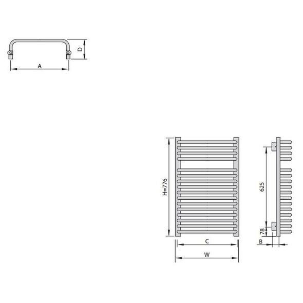 Grzejnik łazienkowy ENIX Aster A 50 cmx78 cmcm biały (A0005000776014010000)