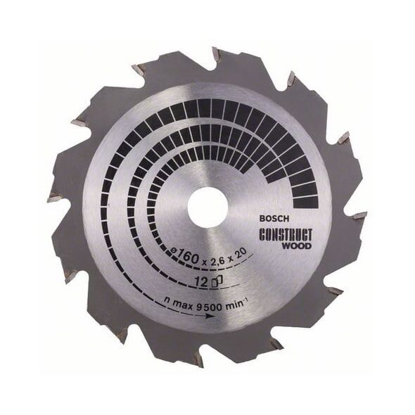 Bosch Tarcza pilarska Construct Wood 160x20 z12 - 2608640630