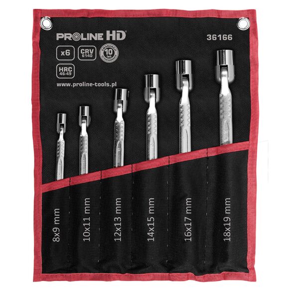 Pro-Line Zestaw kluczy nasadowych przegubowych 8-19mm 6szt. (36166)
