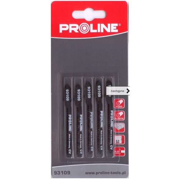 Pro-Line Brzeszczoty do wyrzynarki do plexi 50x2,0 mm typ T 5szt. - 93408