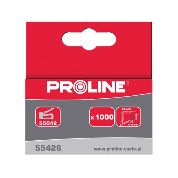 Pro-Line Zszywki hartowane typ R 6mm 1000szt. - 55426