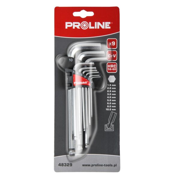 Pro-Line Zestaw kluczy imbusowych hex typ L 1,5-10mm z kulką 9szt. (48329)