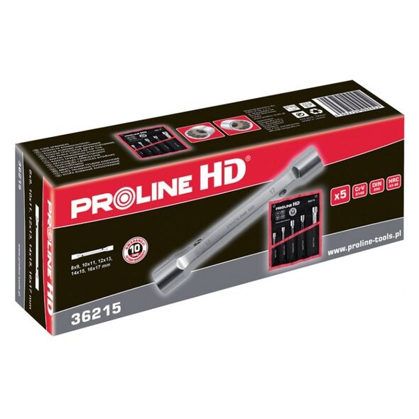 Pro-Line Zestaw kluczy rurowych dwustronnych 12-kątnych 8-17mm 5szt. (36215)