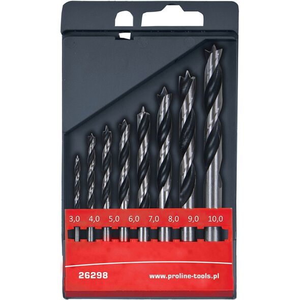 Wiertło Pro-Line do drewna kręte walcowe 7 4 5 3 6 10 8 9mm zestaw (26298)