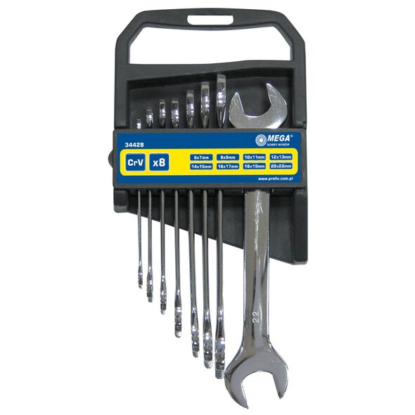 Mega Zestaw kluczy płaskich 6-22mm 8szt. (34428)