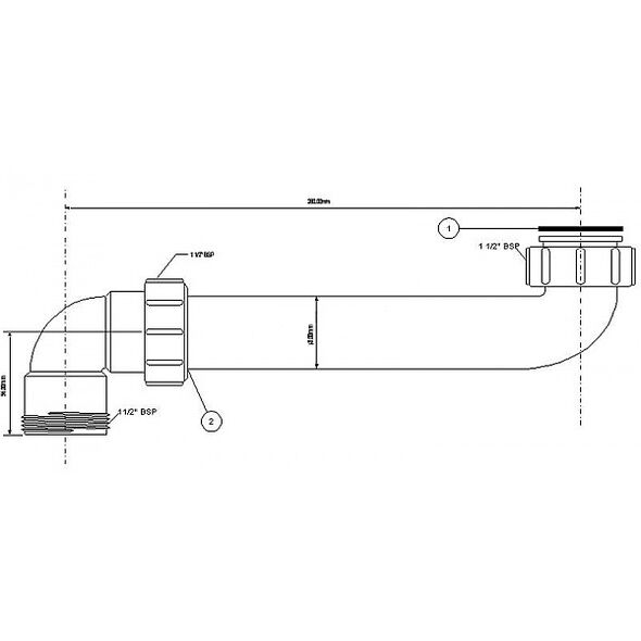 Syfon McAlpine Przedłużka do syfonu zlewozmywakowego 3/2"x3/2" (HC13)