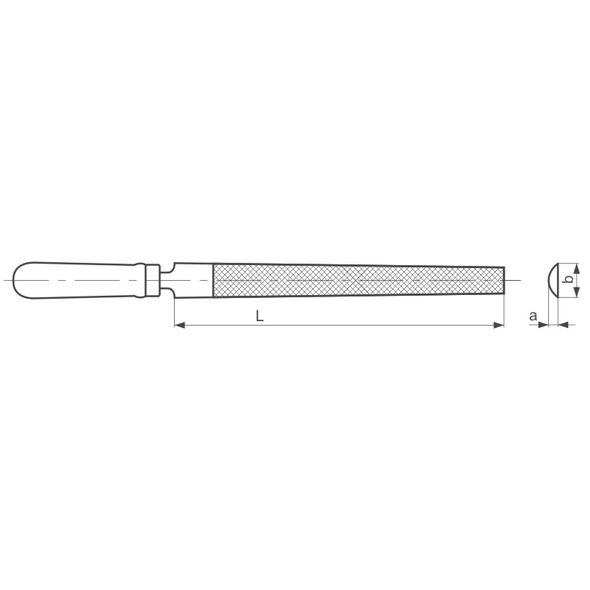 Profix Pilnik ślusarski półokrągły z rękojeścią drewnianą RPSC 250mm/nr1 - 69202