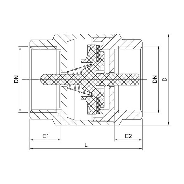 Invena Zawór zwrotny YORK 1/2" element zamykający mosiądz - ZZ-14-015