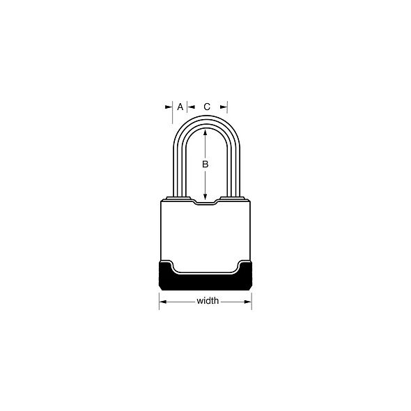MasterLock Kłódka EXCELL 48mm w gumowej obudowie - BOR/38mmOCT - 7mm - M115EURDLF