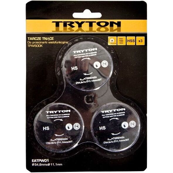Tryton Zestaw tarcz tnących HSS 54,8x11,1mm do TPW500K 3szt. - EATPW01