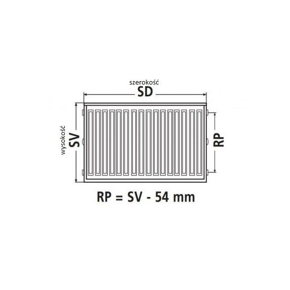Kermi Grzejnik Therm X2 Profil-V 11 600x800mm FTV110600801R1K