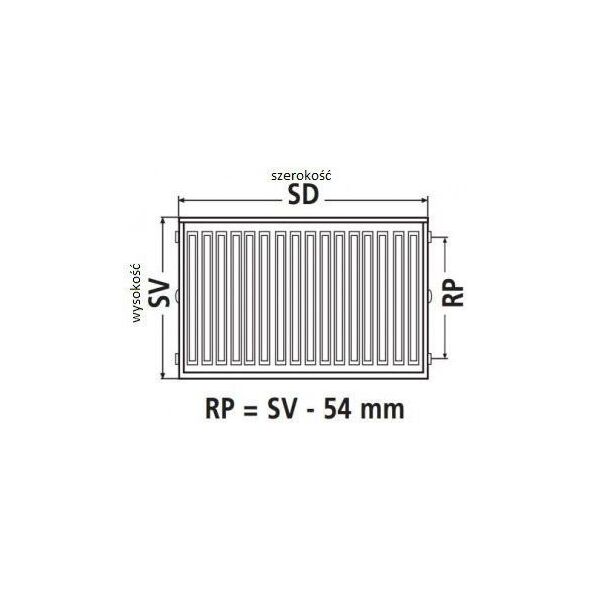 Kermi Grzejnik Therm X2 Profil-V 12 900 x 1000mm (FTV120901001R1K)