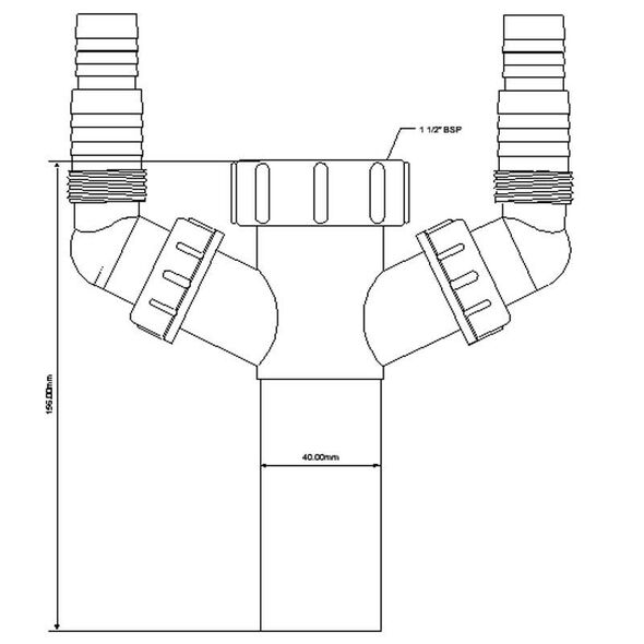 Syfon McAlpine Podłączenie do pralki i zmywarki 6/4" x 40mm (HC14)