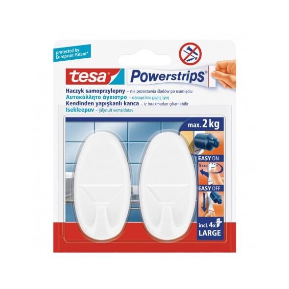 Tesa Haczyk samoprzylepny Powestrips 2 szt. okrągły duży biały (58013-00054-01)